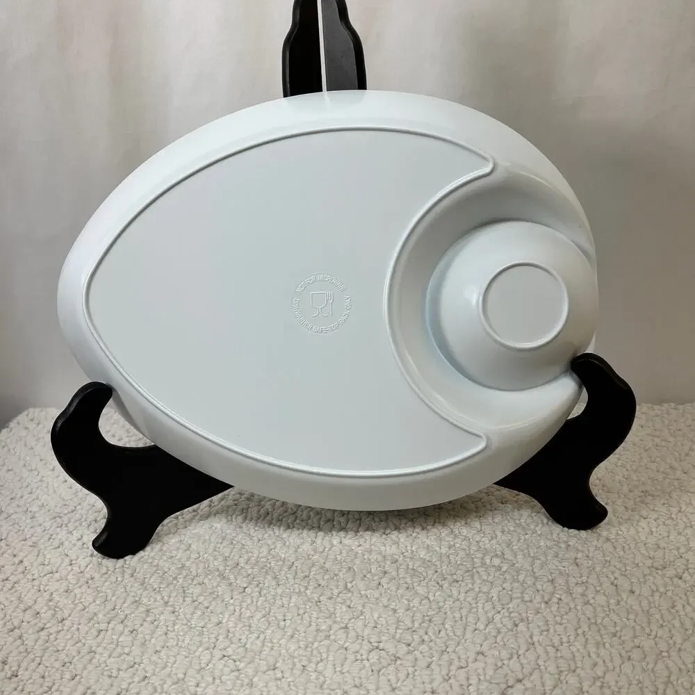 Oval Melamine Divided Dish Chip & Dip Plastic 11.5